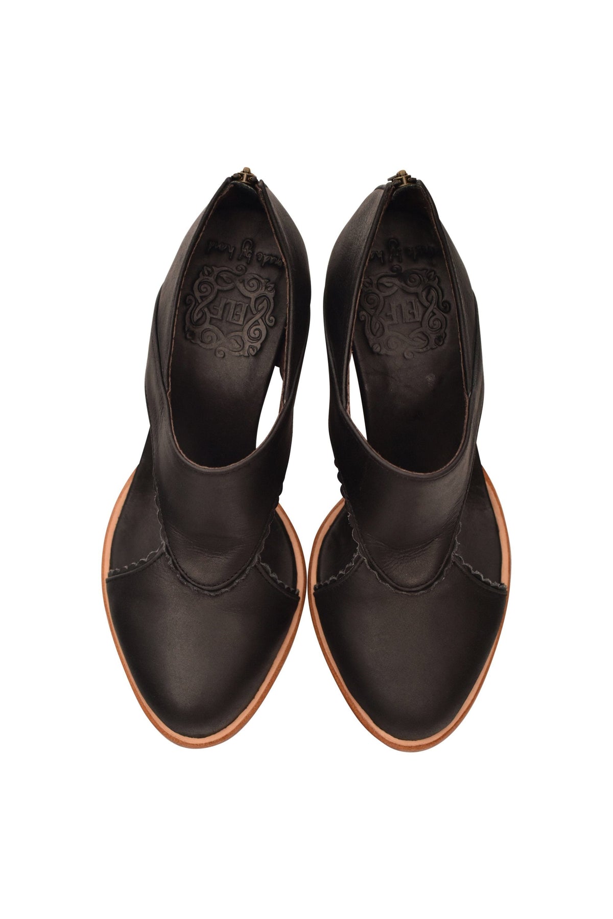 Rain Kiss Leather Heel Booties (Sz. 11)