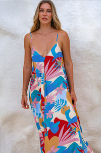 Silky Wind Strappy Maxi Dress