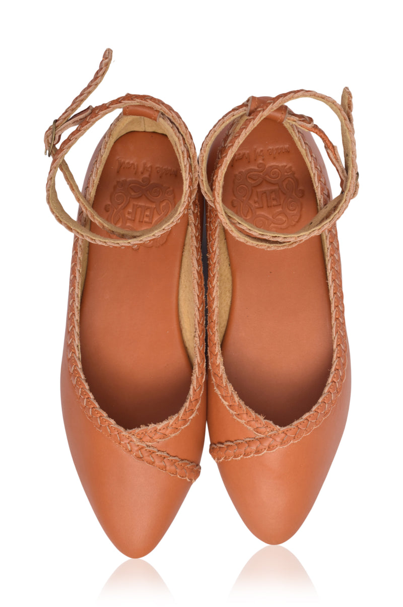 Soiree Pointy Toe Leather Ballet Flats