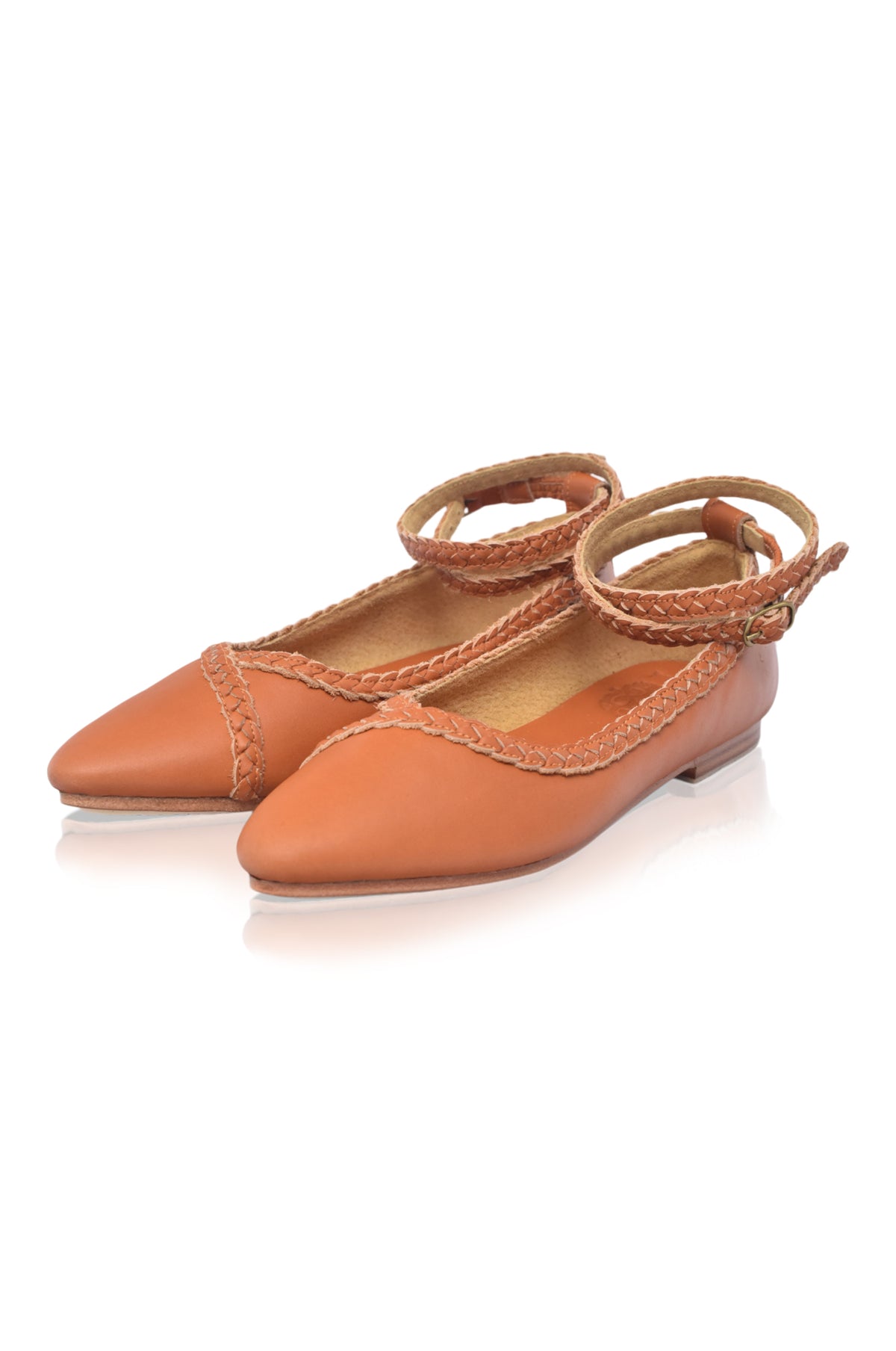 Soiree Pointy Toe Leather Ballet Flats