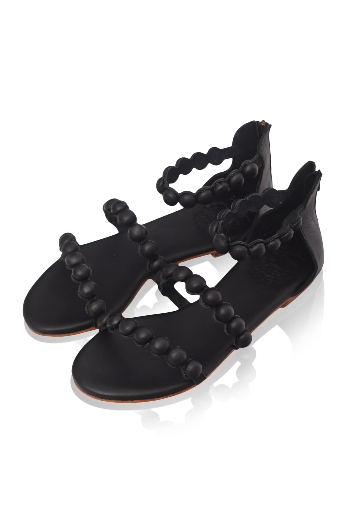 Leather sandals, side profile — handmade by Bali ELF