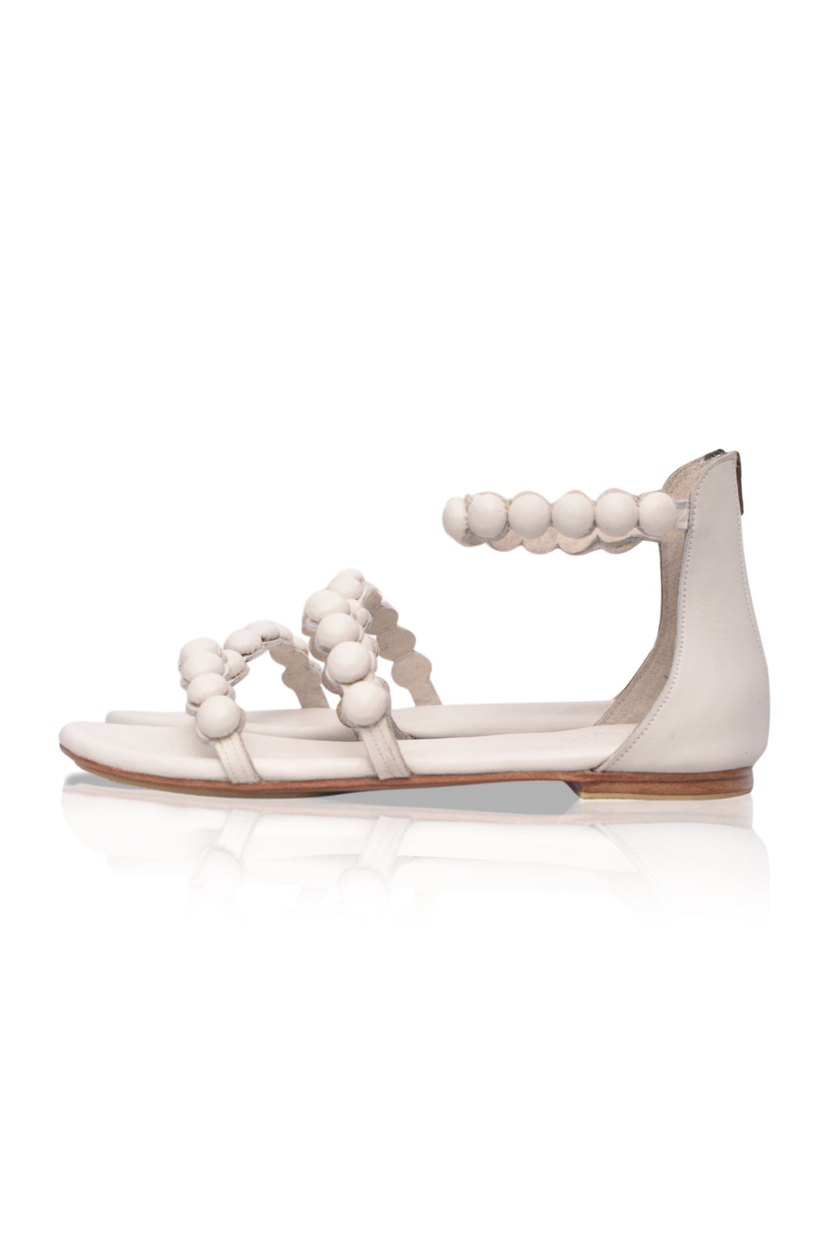 Leather sandals, strap detail — handmade by Bali ELF
