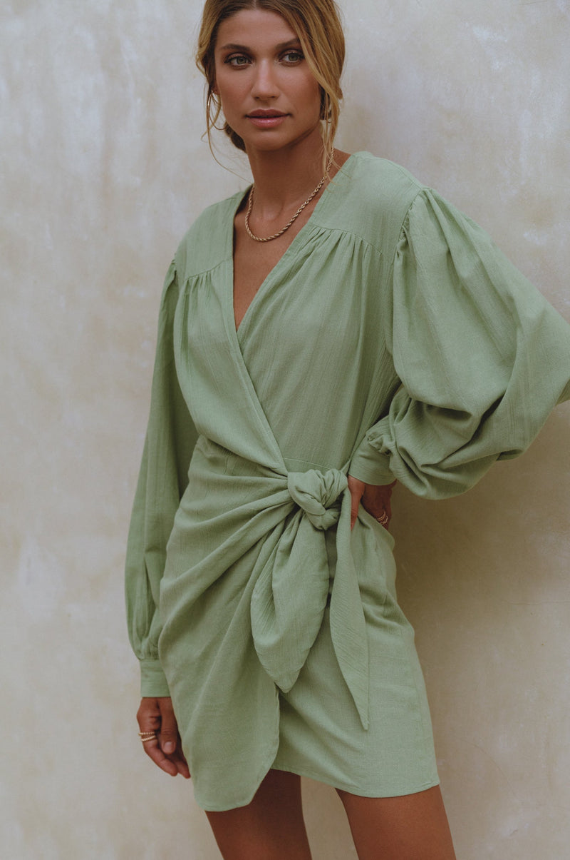 Ti Amo Linen Wrap Dress