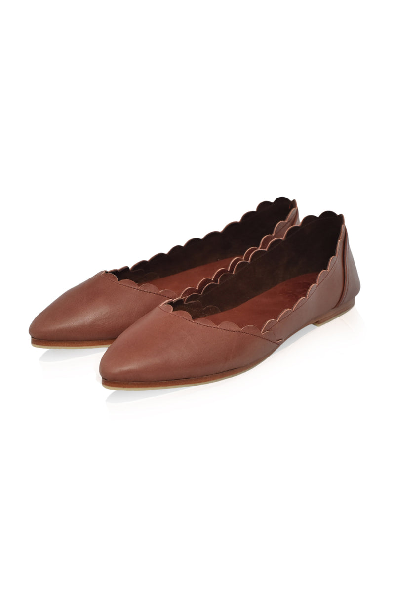 Valentina Leather Ballet Flats (Sz. 4)