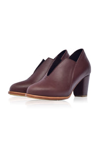 Ange Leather Heel Booties