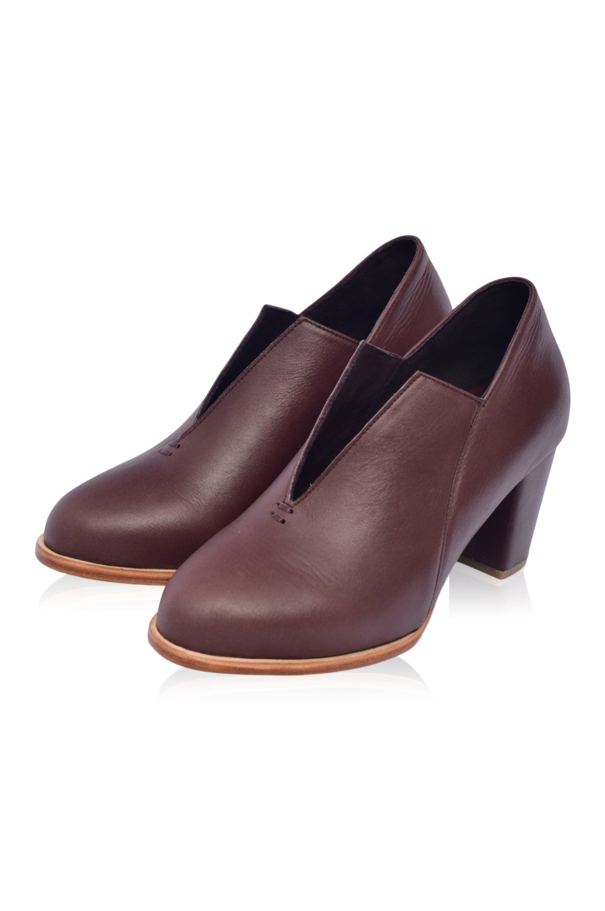 Ange Leather Heel Booties