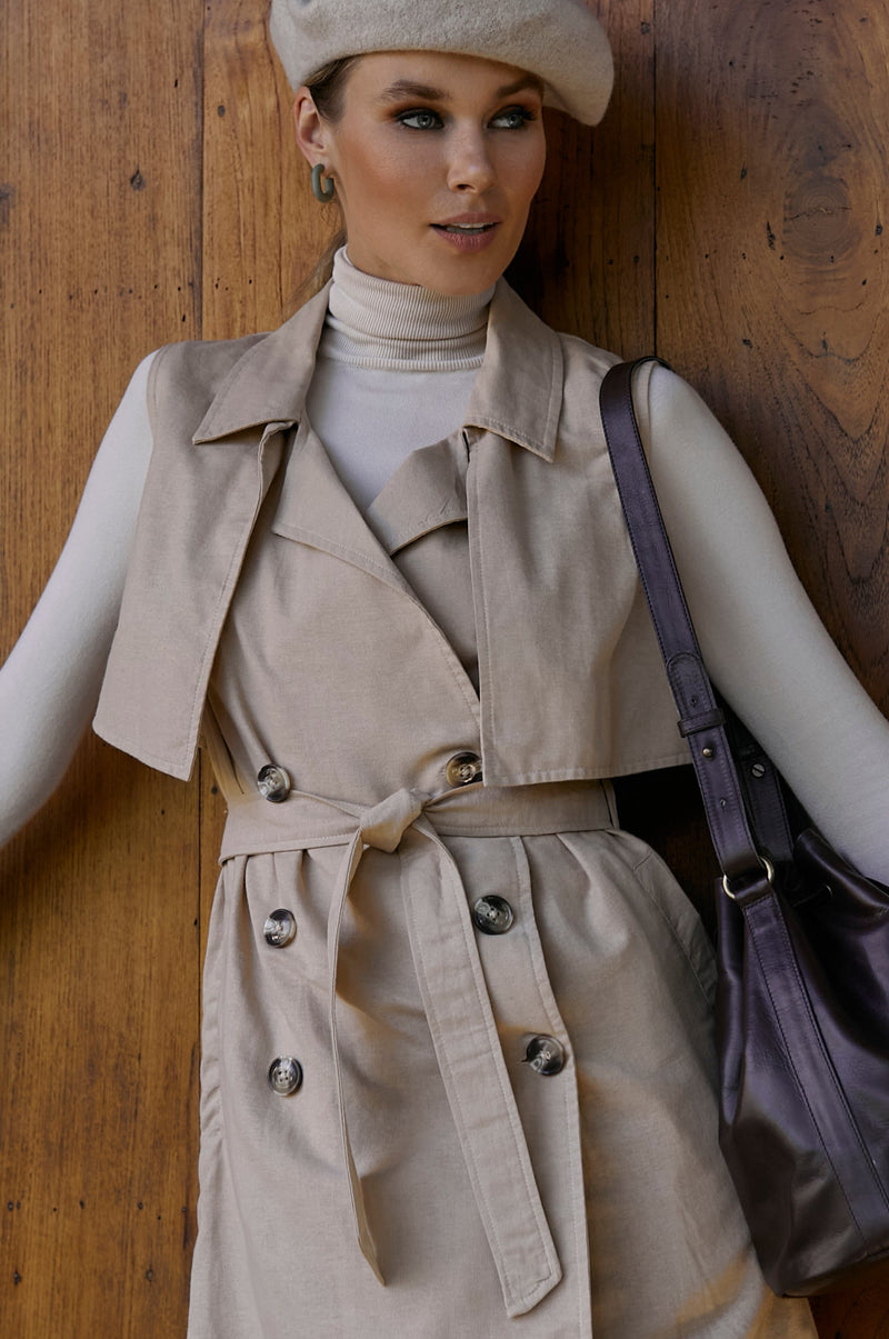 Arden Belted Vest Trench (Sale)