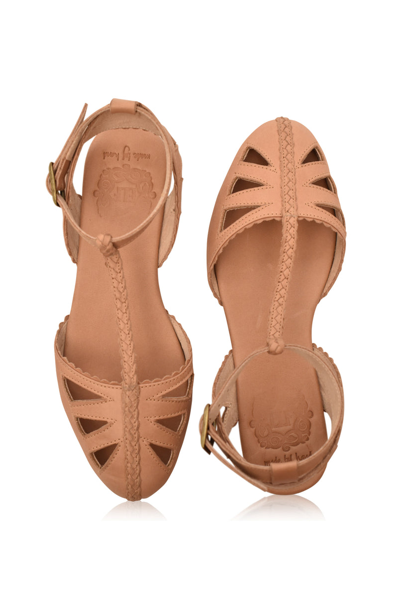 Bounty T-strap Leather Sandals