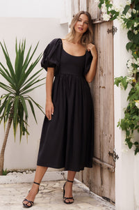 Cherie Puff Sleeve Midi Dress