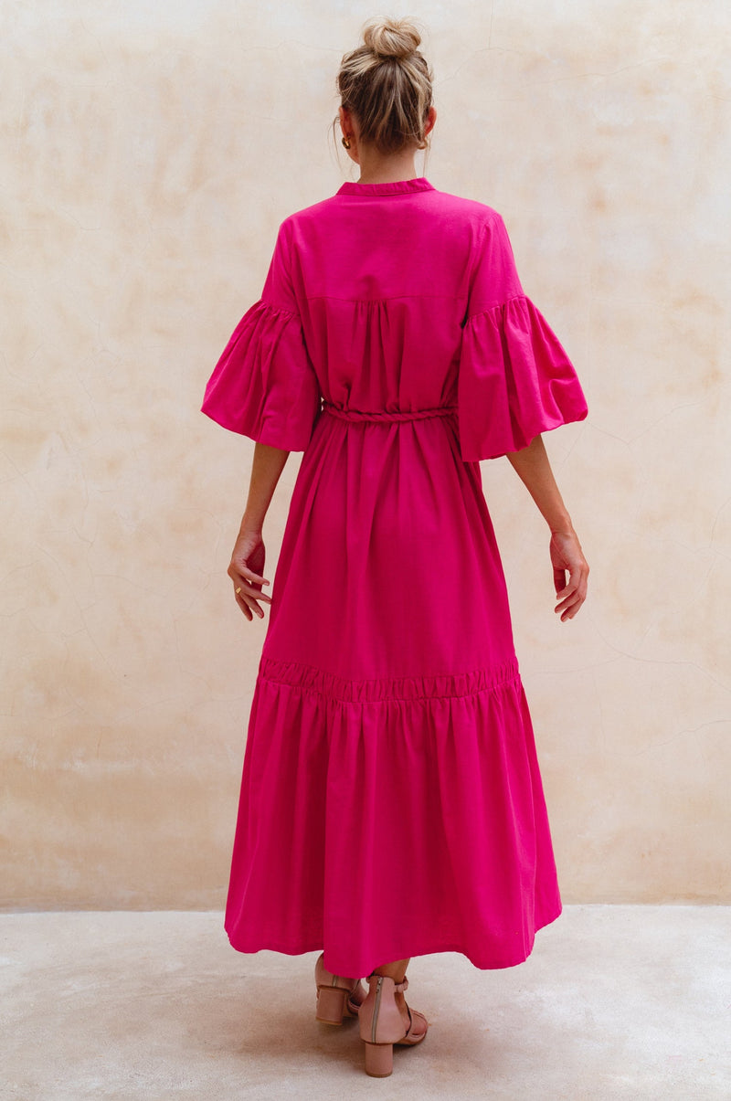 Oleana Puff Sleeve Maxi Dress