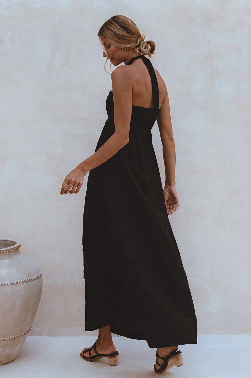 Penelope Halter Linen Maxi Dress