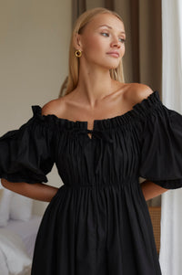 Vacay Off Shoulder Cotton Mini Dress (Sale)